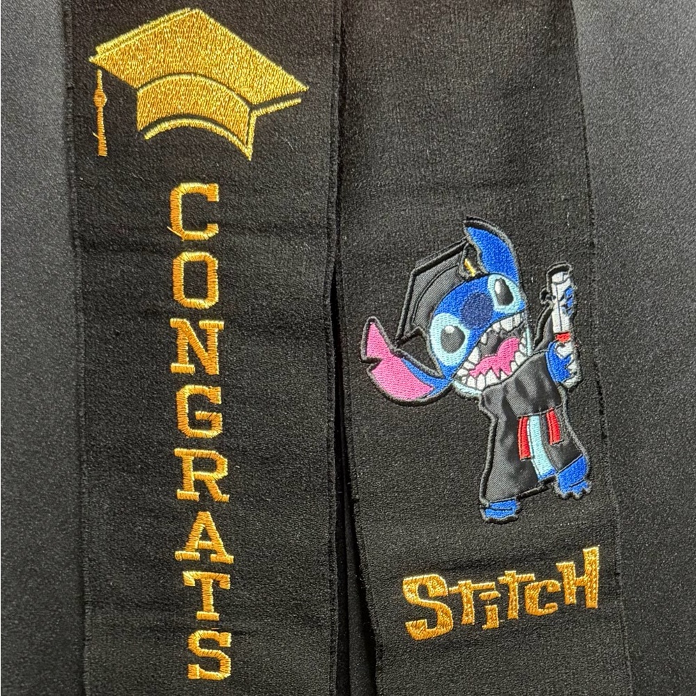 Custom Stitch Graduation Sash with Congrats Embroidery